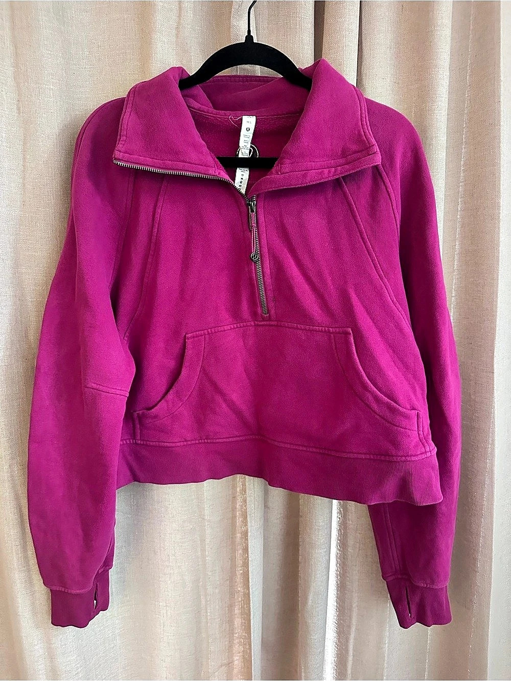 RARE RIPENED RASBERRY lululemon Scuba Oversized 1/2 Zip funnel neck Pink M/L Rar